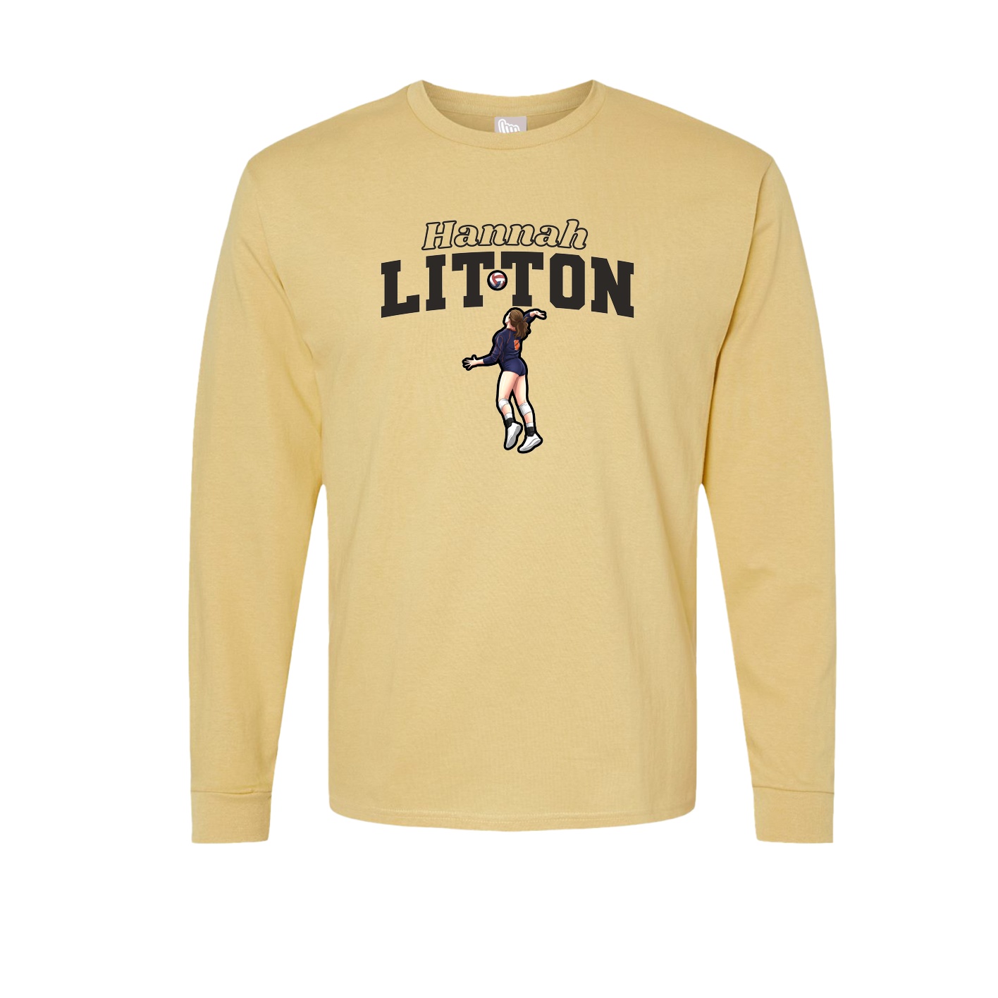 Long Sleeve Tee — Name Arch in Vegas Gold