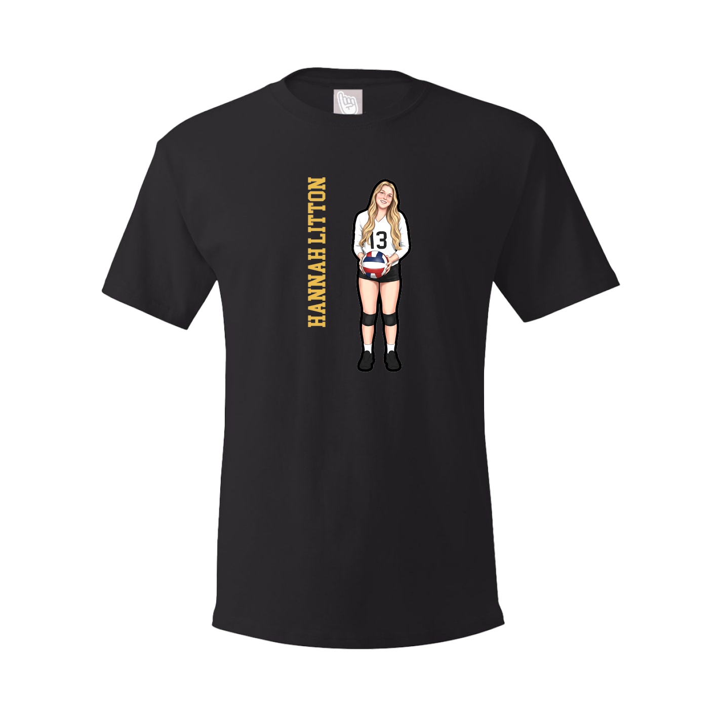 Youth Tee — Name Vertical in Black
