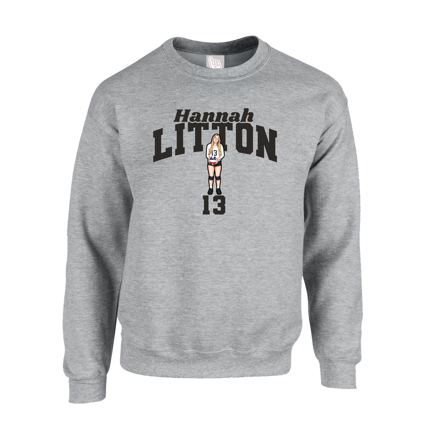 Fleece Crew — Signature Arch in Grey