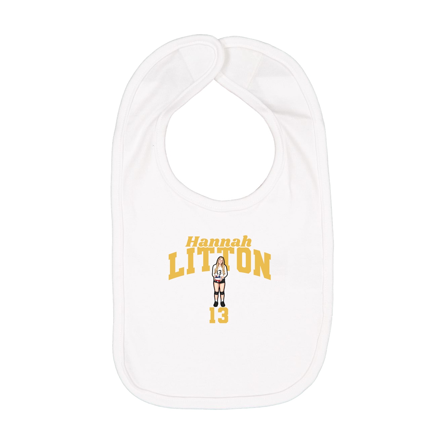 Infant Bib — Signature Arch in White
