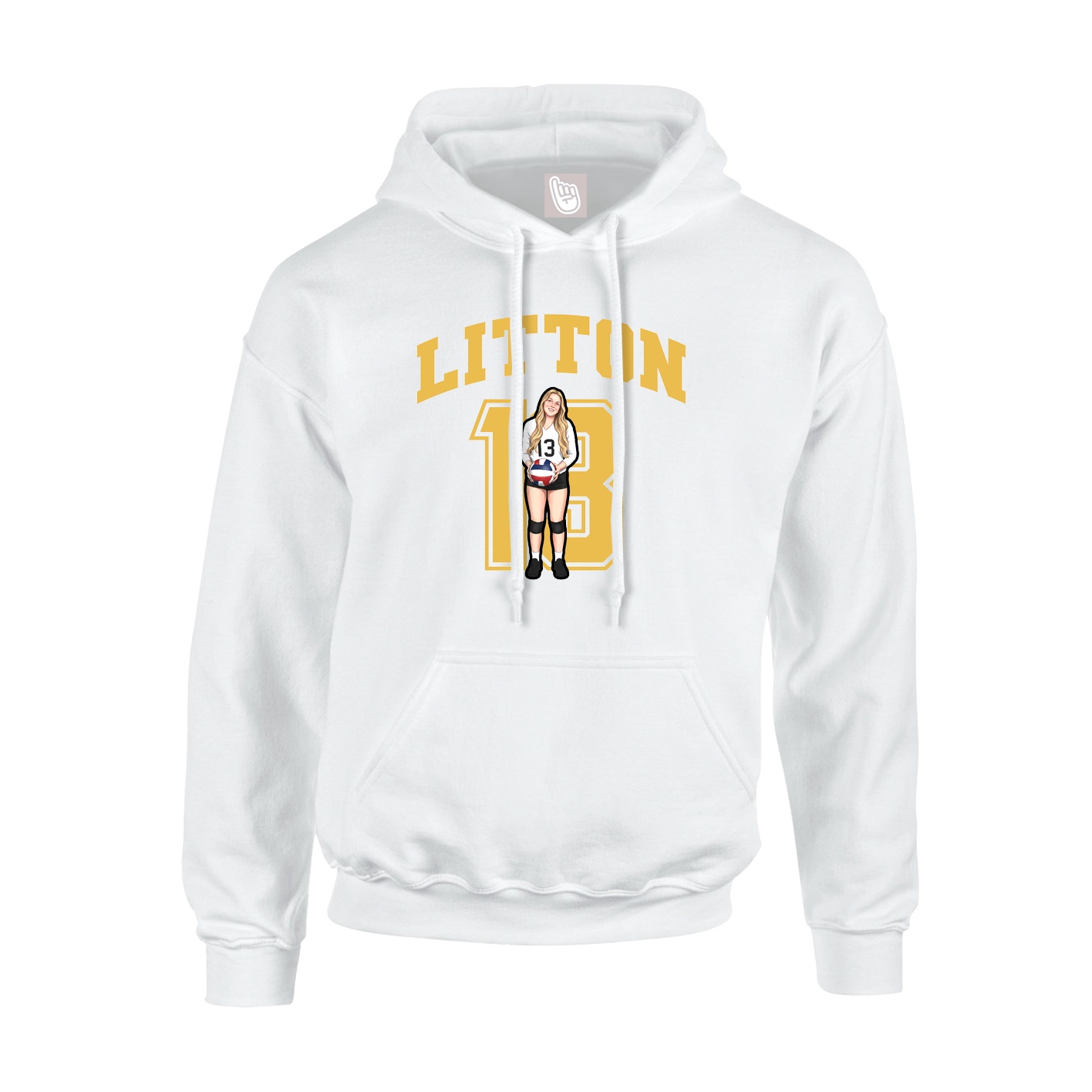 Hoodie — Number in White