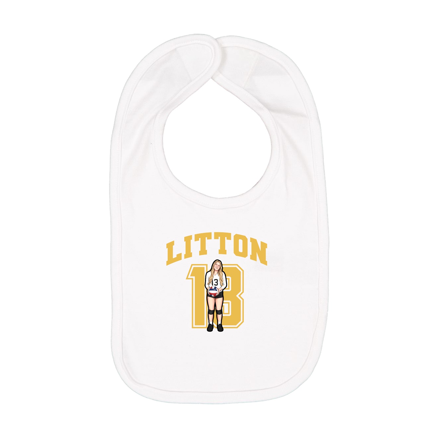 Infant Bib — Number in White