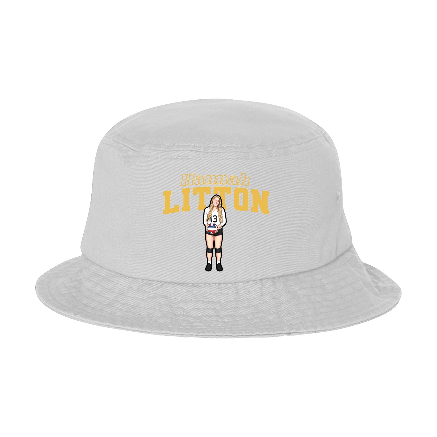 Bucket Cap — Name Arch in White