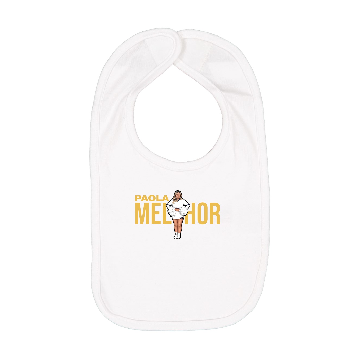 Infant Bib — Player Name in White