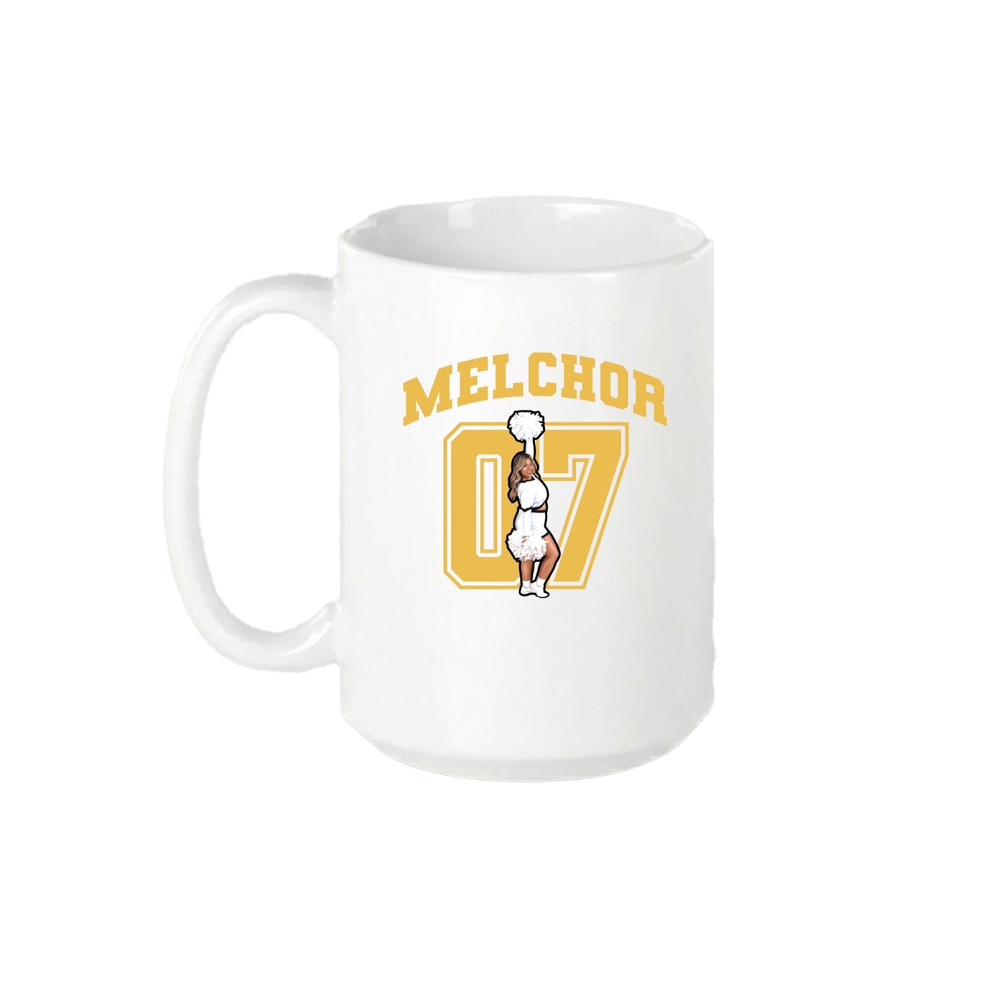 15oz Coffee Mug — Number in White