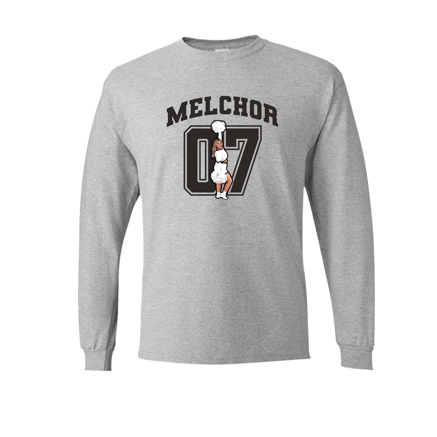 Long Sleeve Tee — Number in Grey