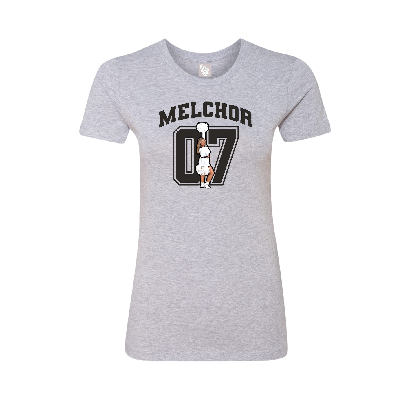 Fitted Women's Tee — Number in Grey
