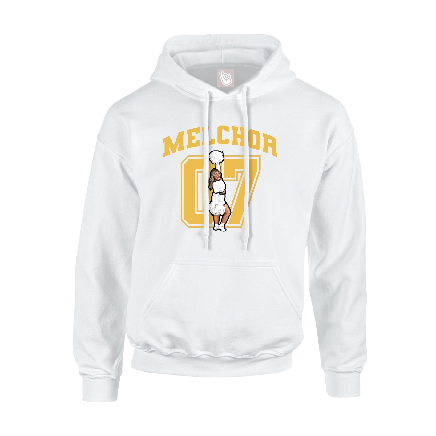 Hoodie — Number in White