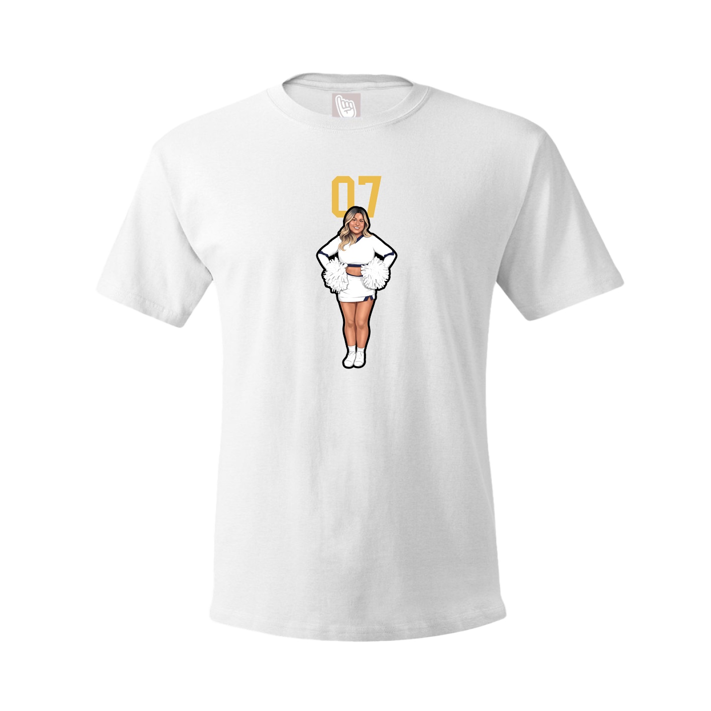 Youth Tee — Number Top in White