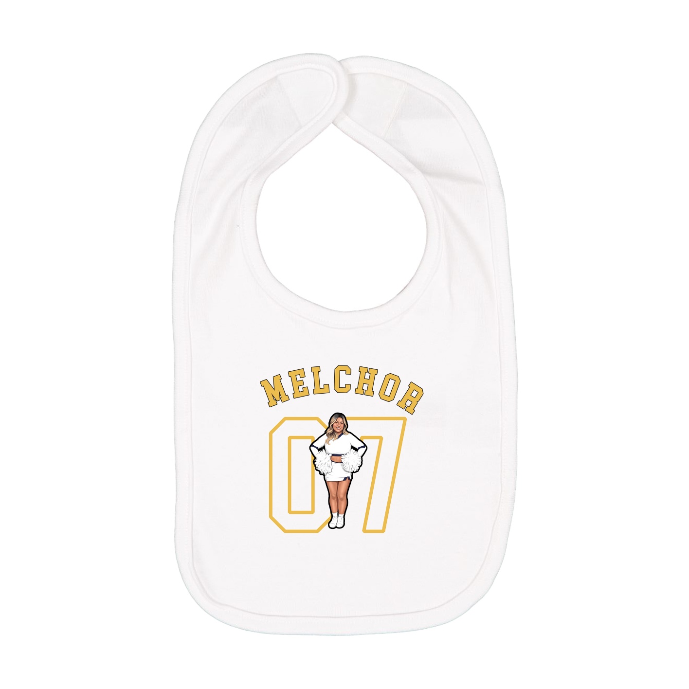 Infant Bib — Shirsey Arch in White