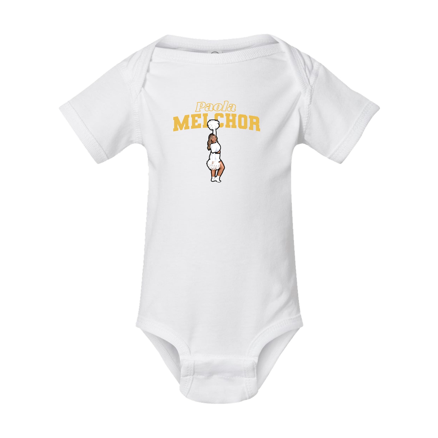 Baby Onesie — Name Arch in White