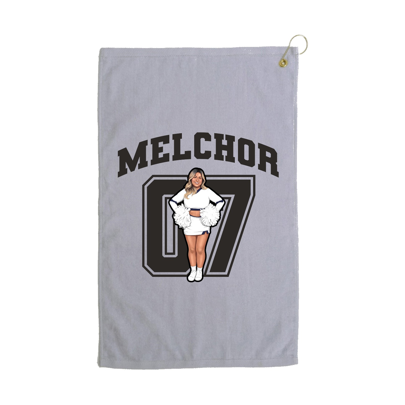 Golf Towel — Number in Grey