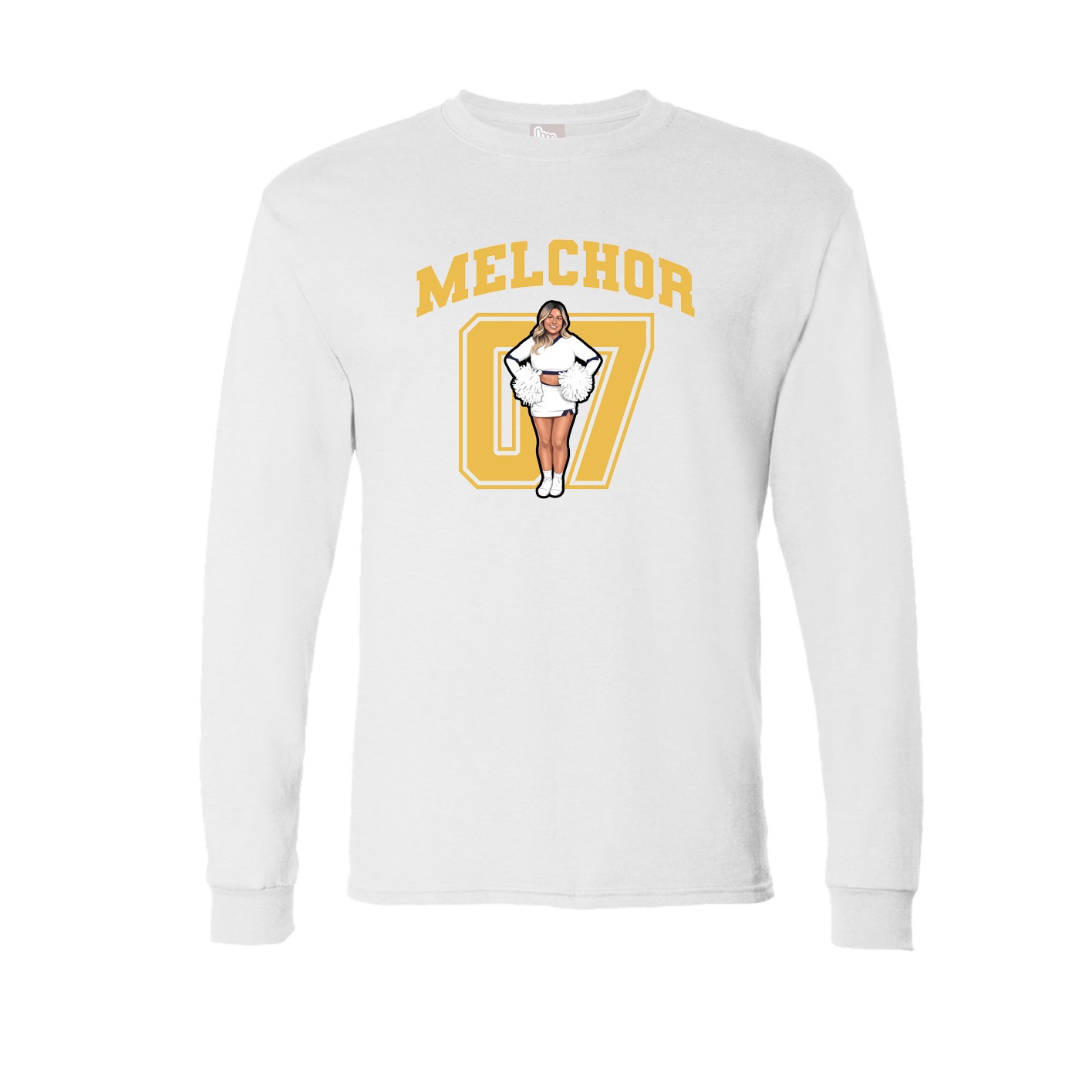 Long Sleeve Tee — Number in White