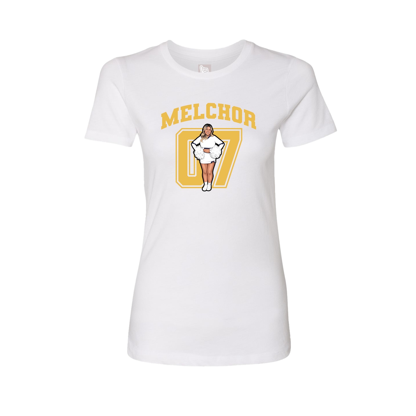 Fitted Women's Tee — Number in White