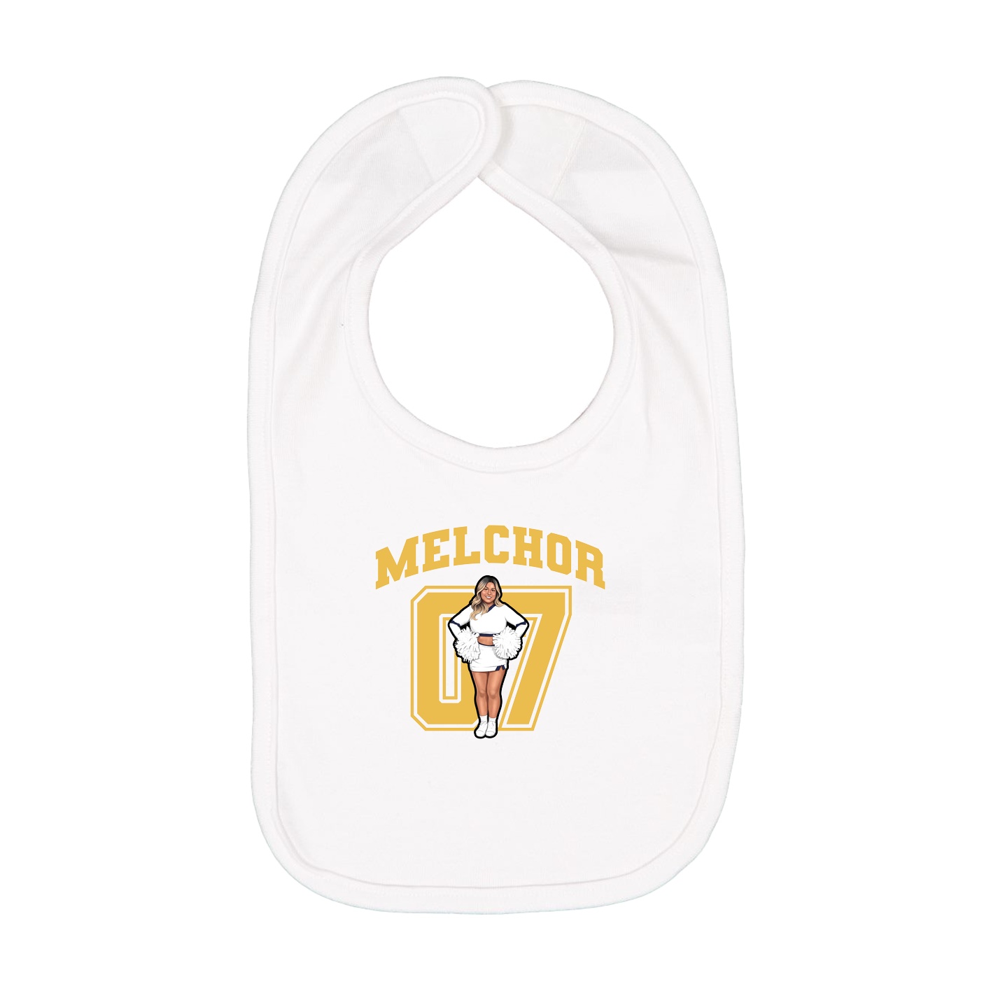 Infant Bib — Number in White