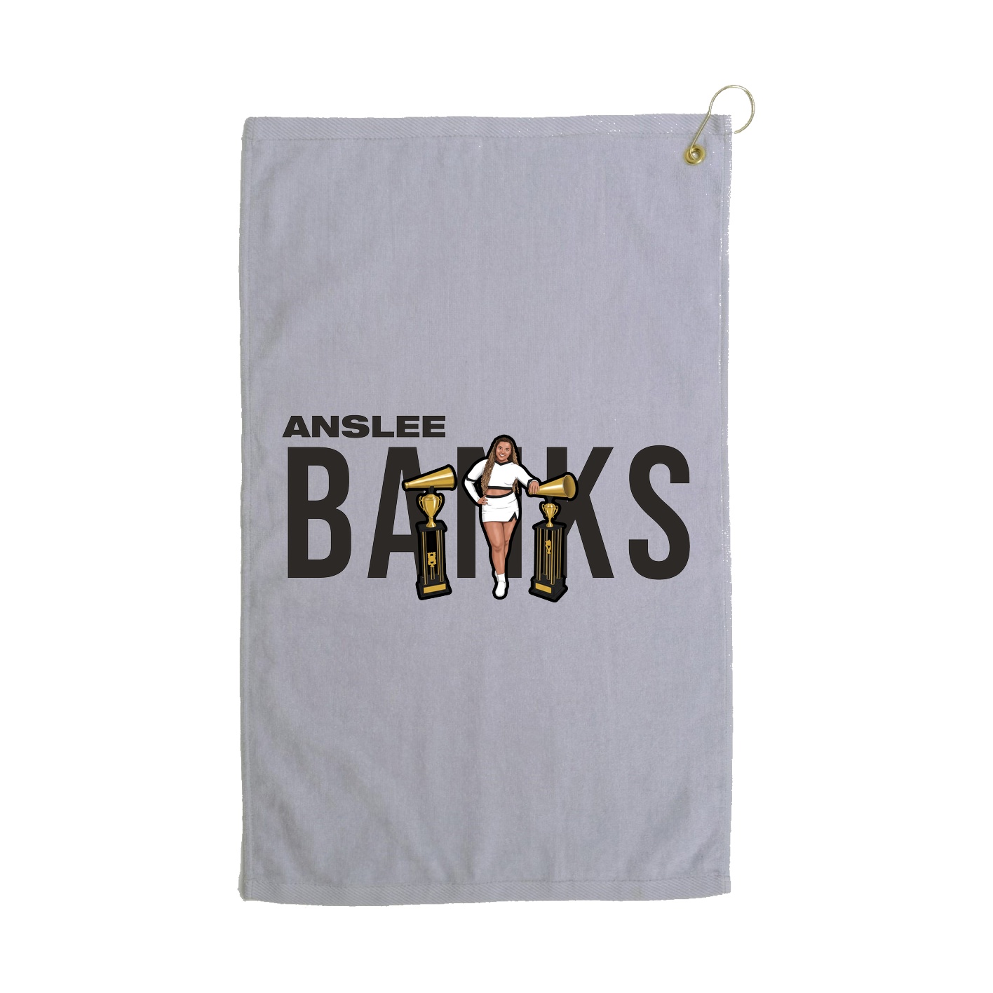 Golf Towel — Player Name in Grey