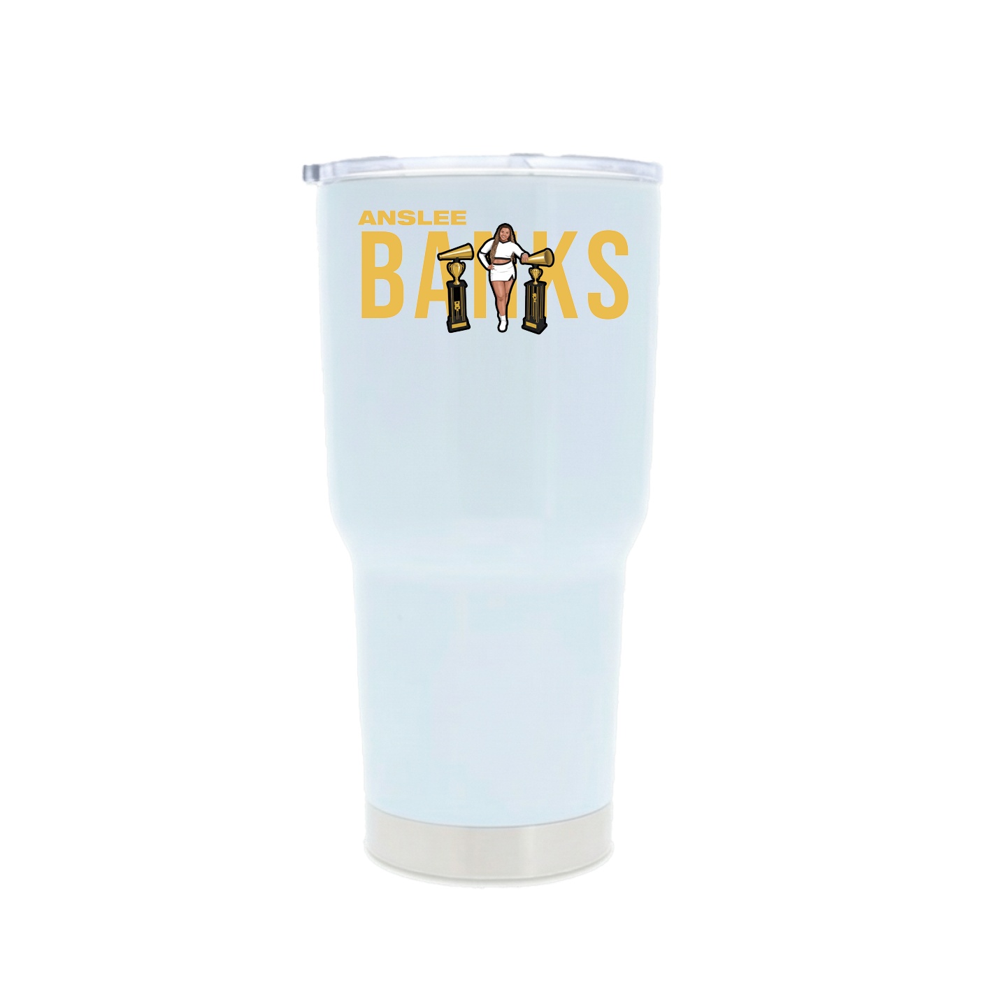 30oz Stainless Steel Tumbler — Player Name in White