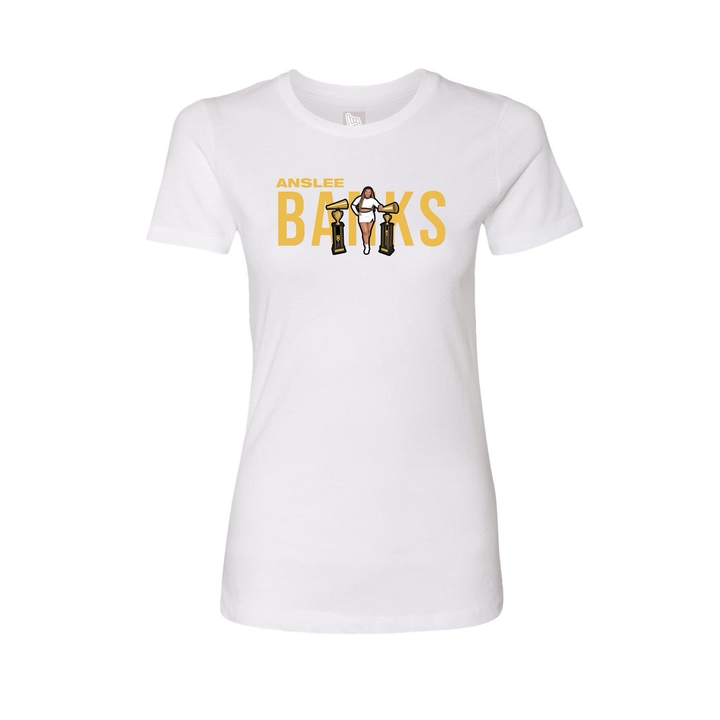 Fitted Women's Tee — Player Name in White