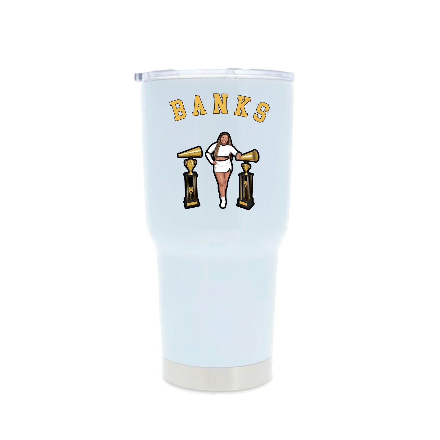 30oz Stainless Steel Tumbler — Shirsey Arch in White