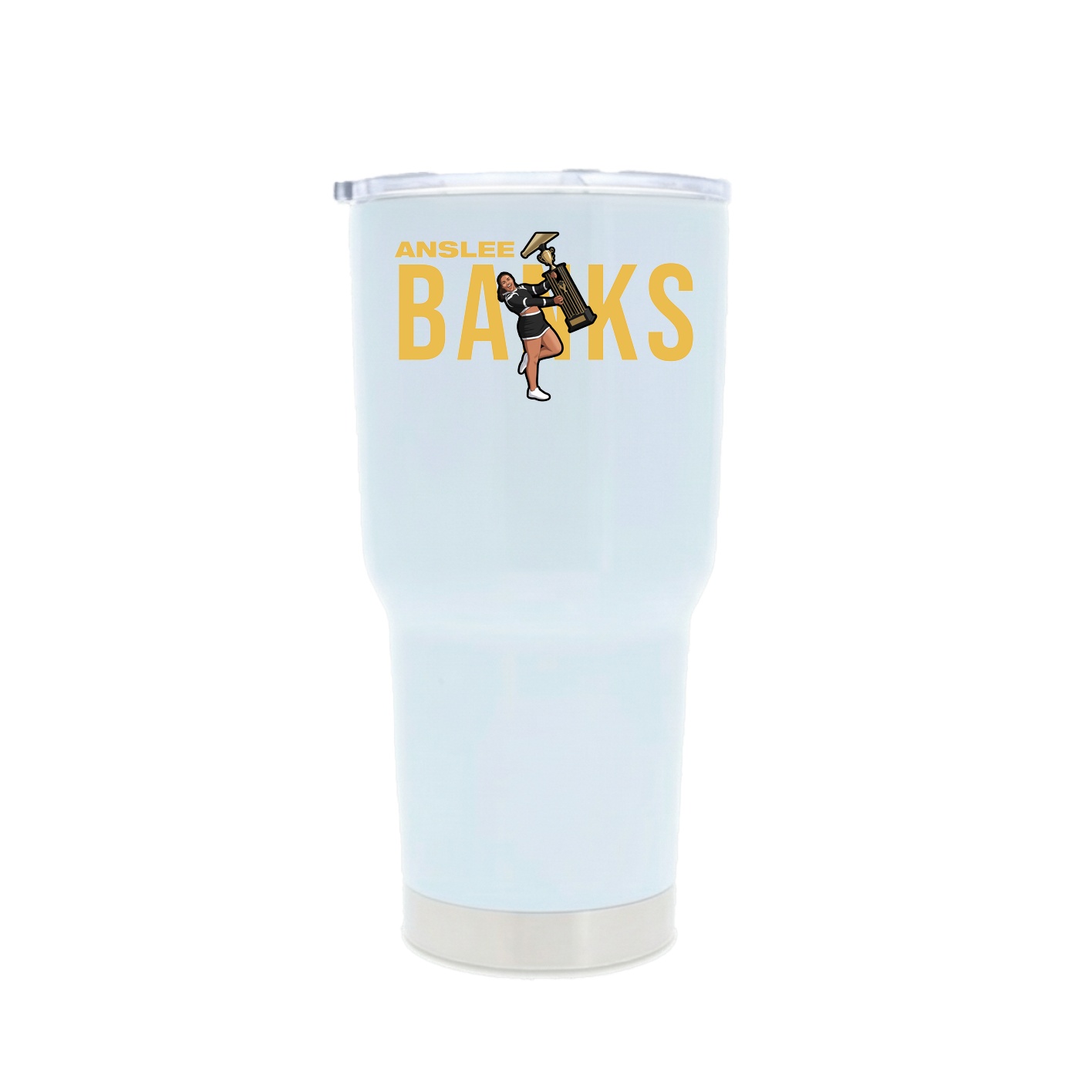 30oz Stainless Steel Tumbler — Player Name in White