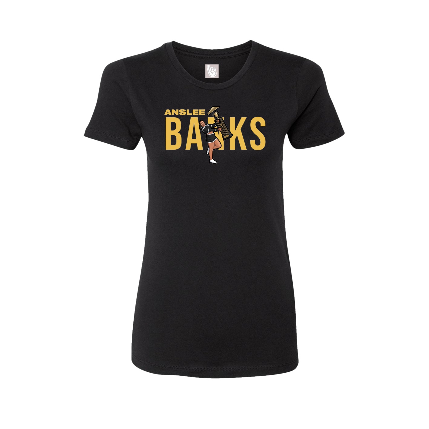 Fitted Women's Tee — Player Name in Black