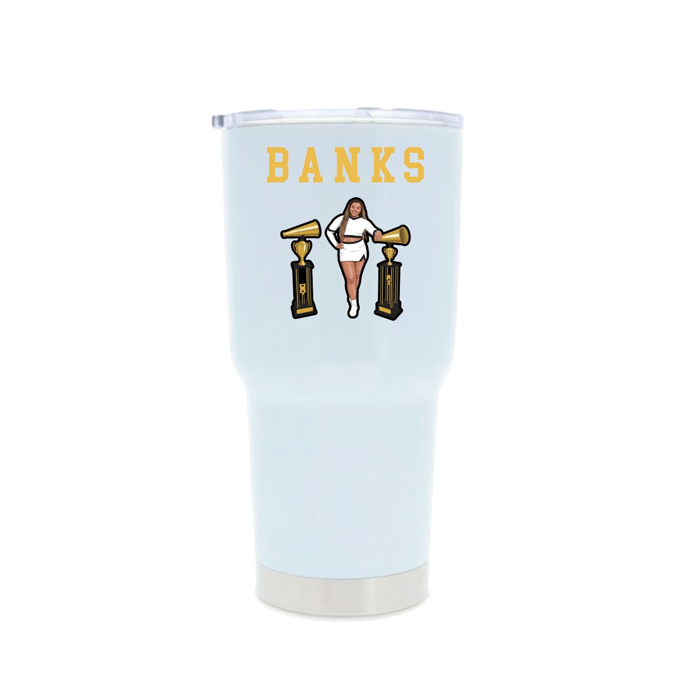 30oz Stainless Steel Tumbler — Shirsey in White
