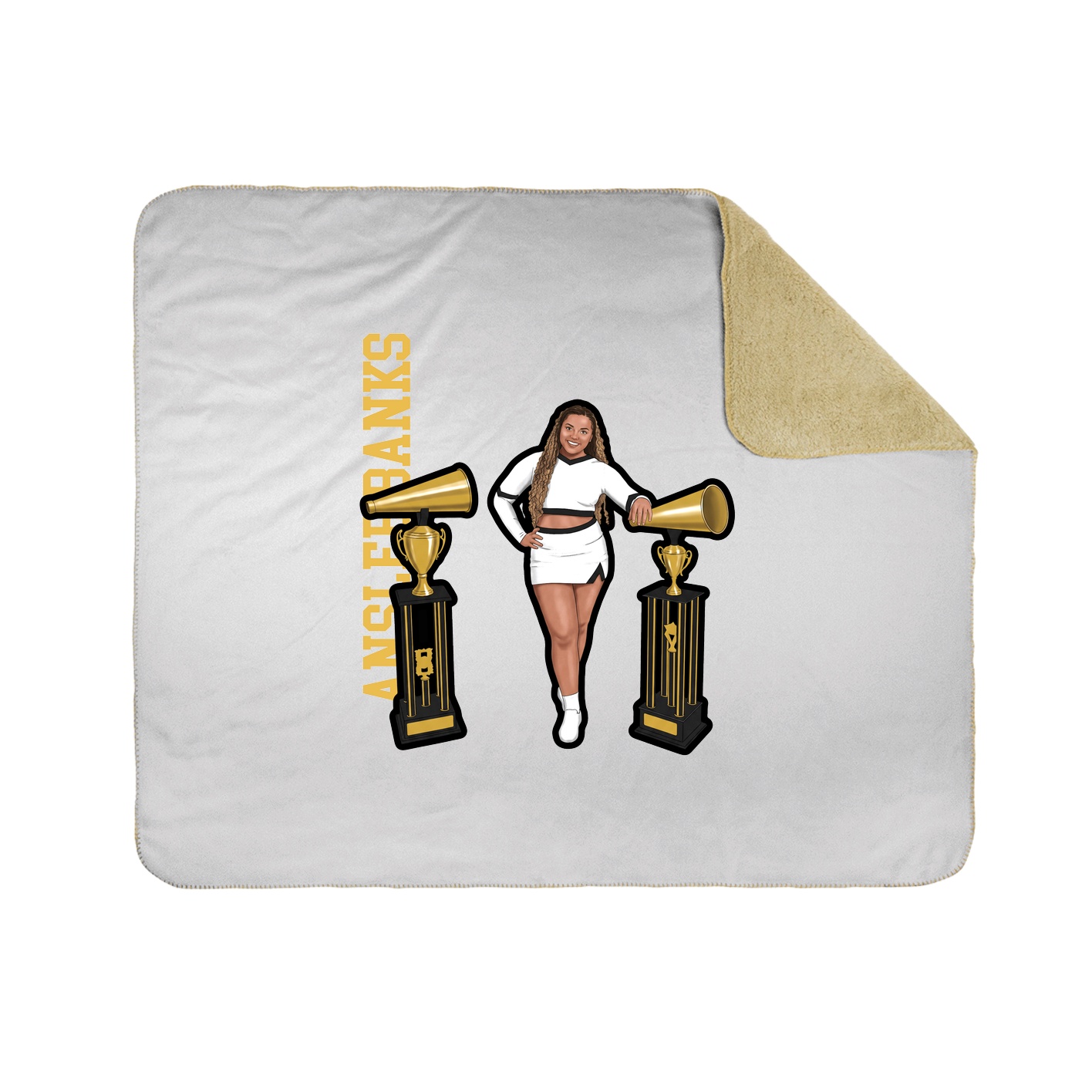 Throw Blanket — Name Vertical in White