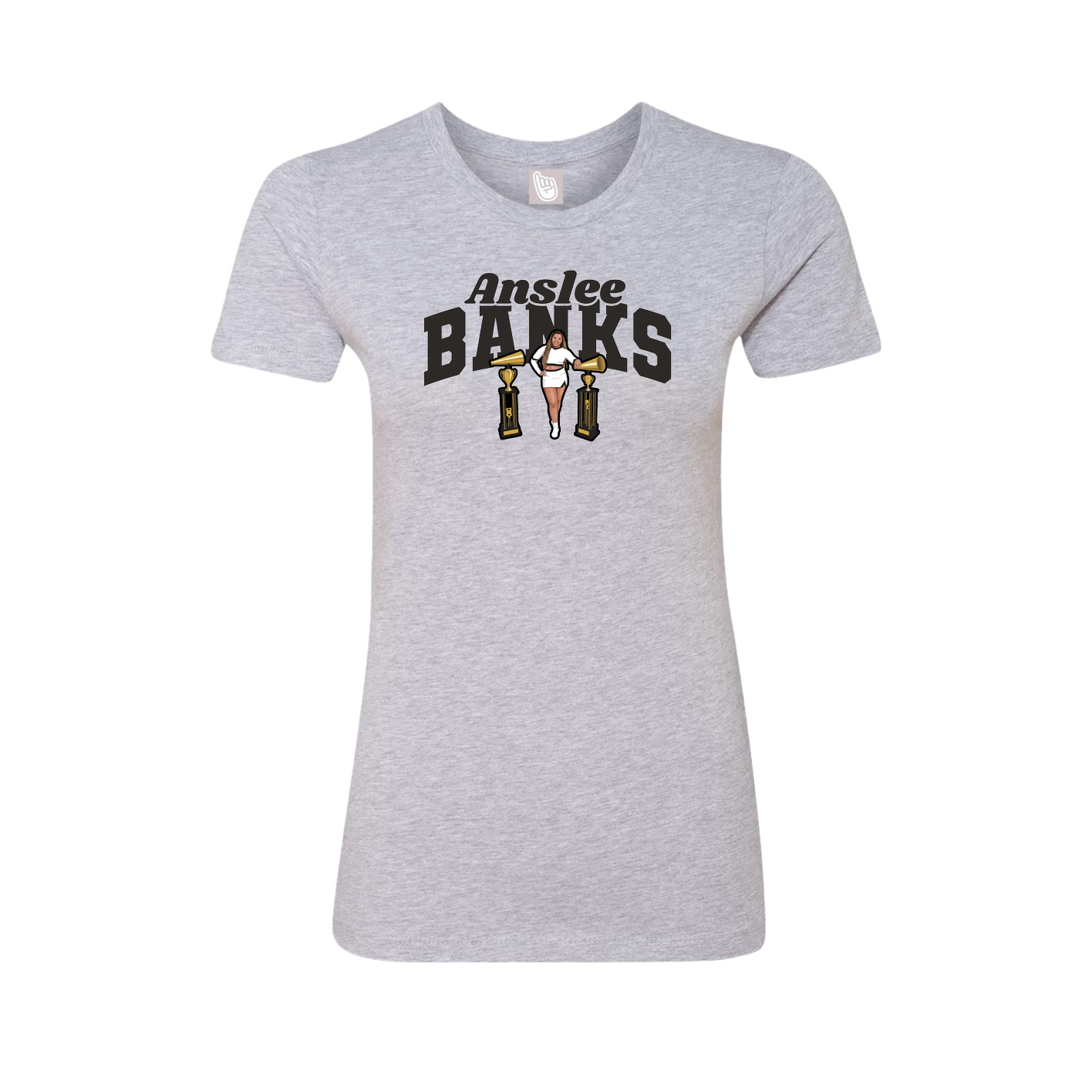 Fitted Women's Tee — Signature Arch in Grey