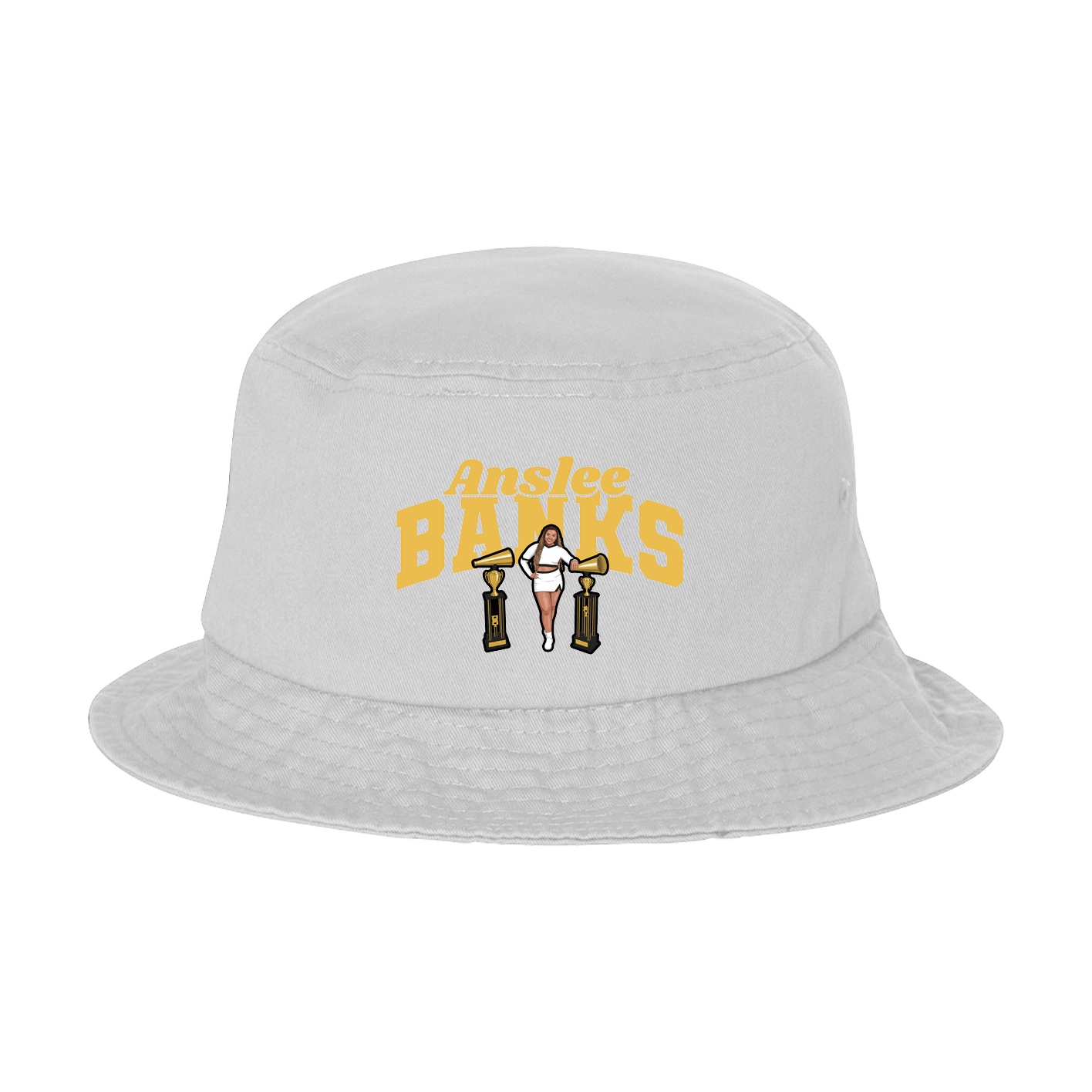 Bucket Cap — Signature Arch in White
