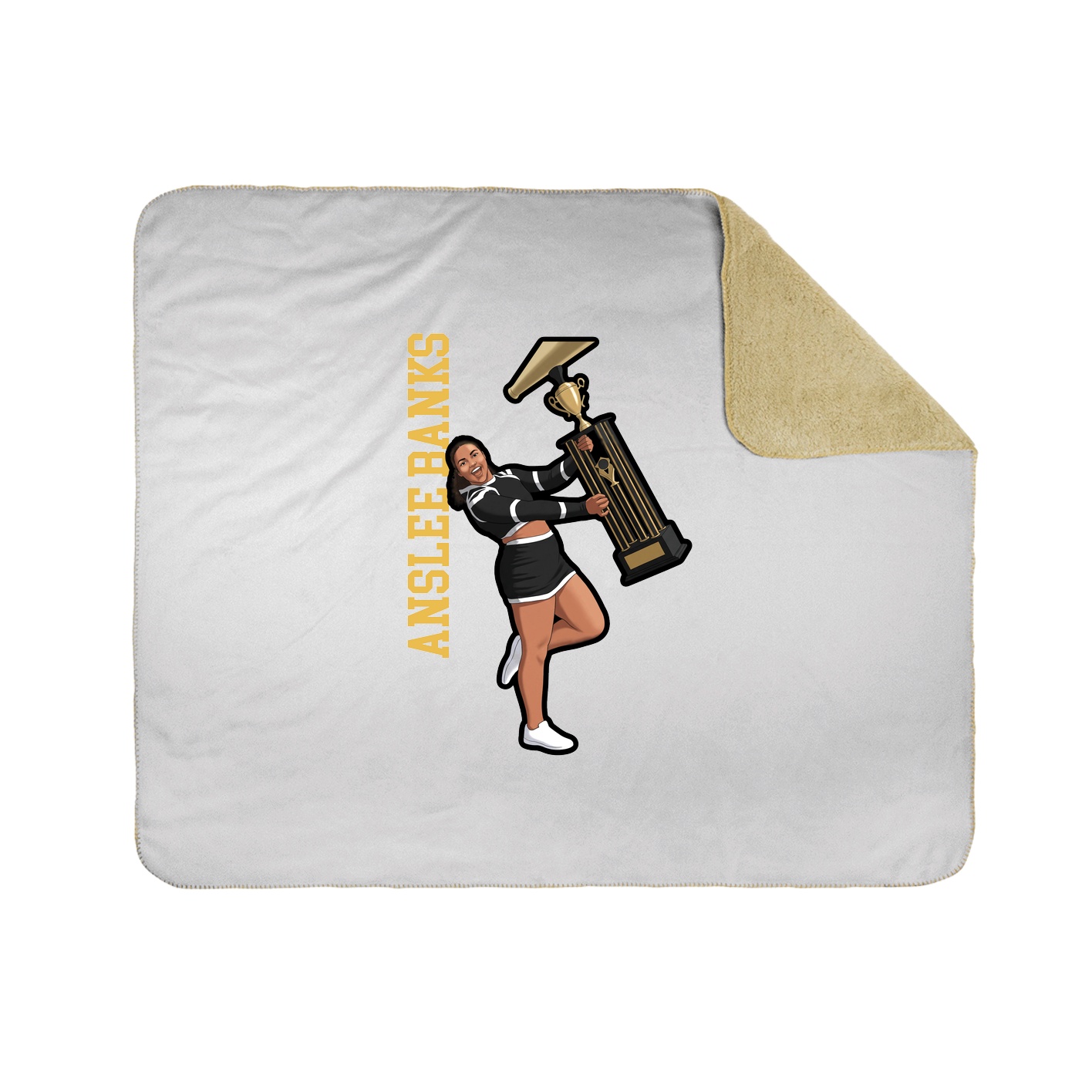 Throw Blanket — Name Vertical in White
