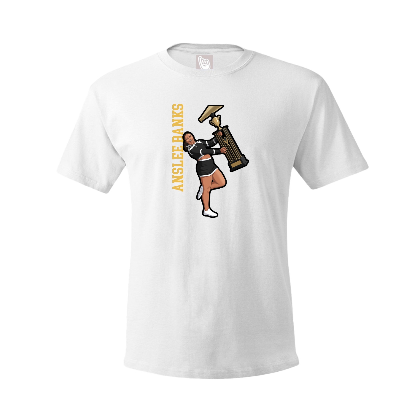 Youth Tee — Name Vertical in White