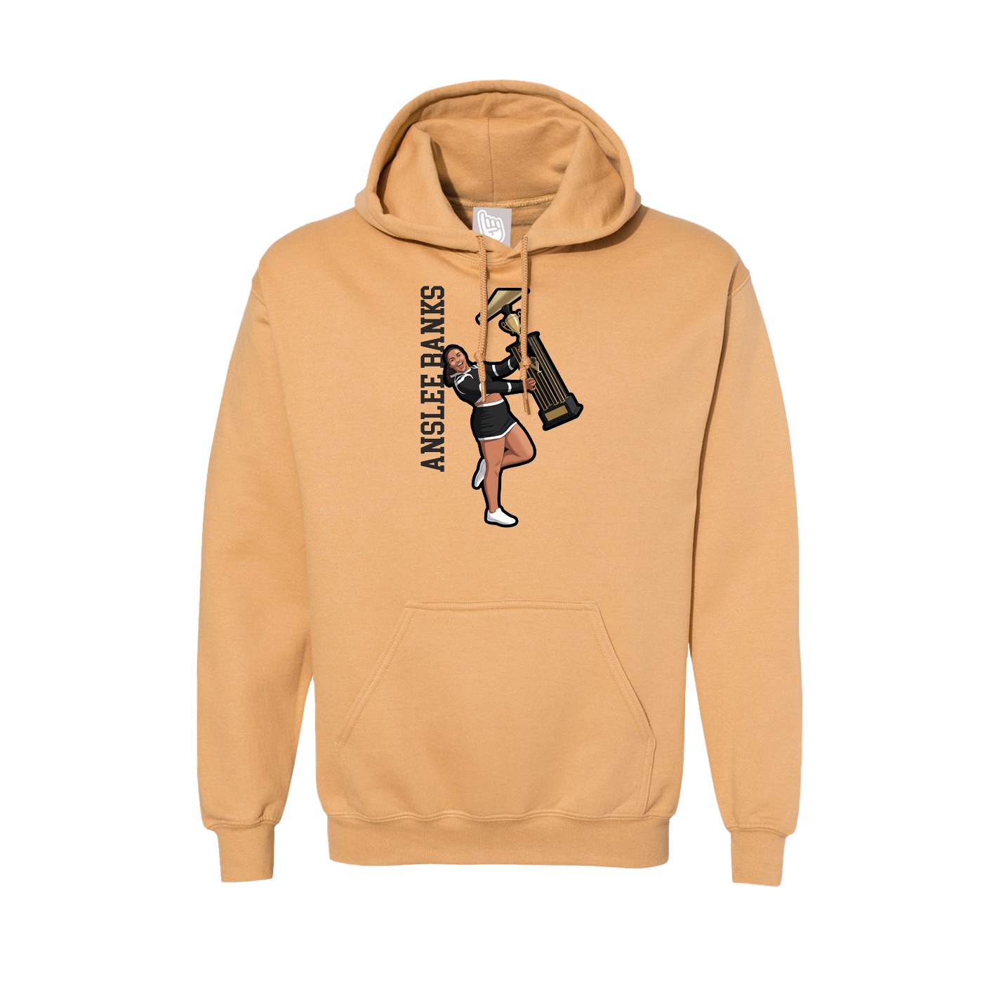 Hoodie — Name Vertical in Vegas Gold