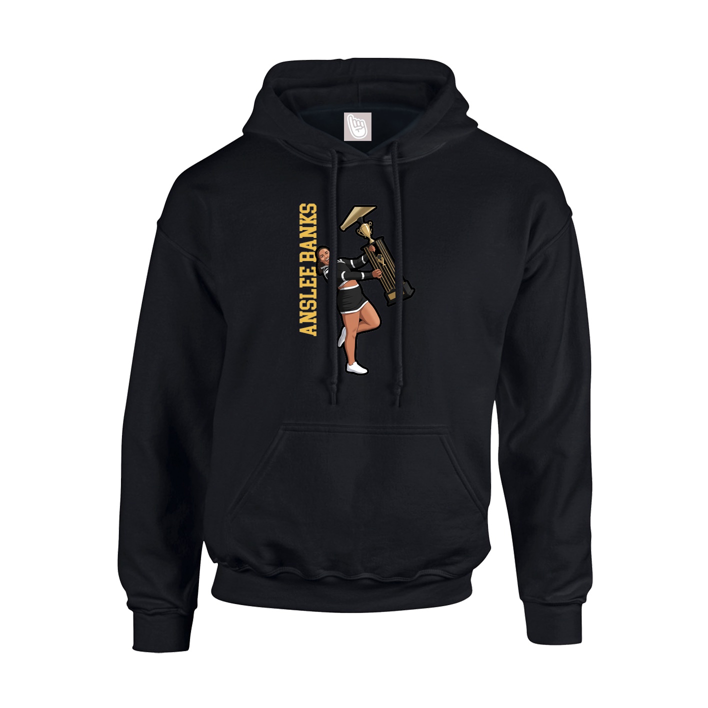 Youth Hoodie — Name Vertical in Black