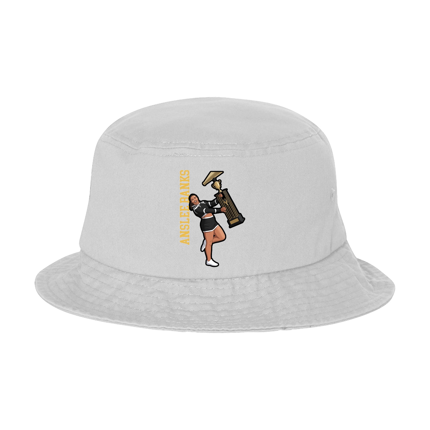 Bucket Cap — Name Vertical in White