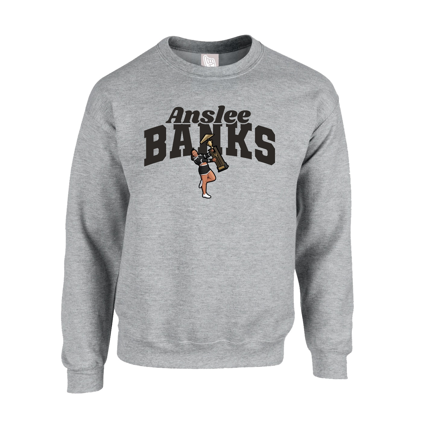 Fleece Crew — Signature Arch in Grey