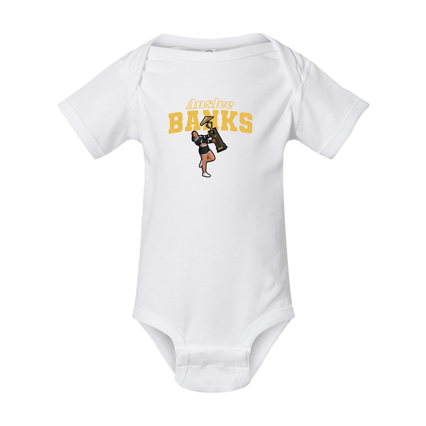 Baby Onesie — Name Arch in White