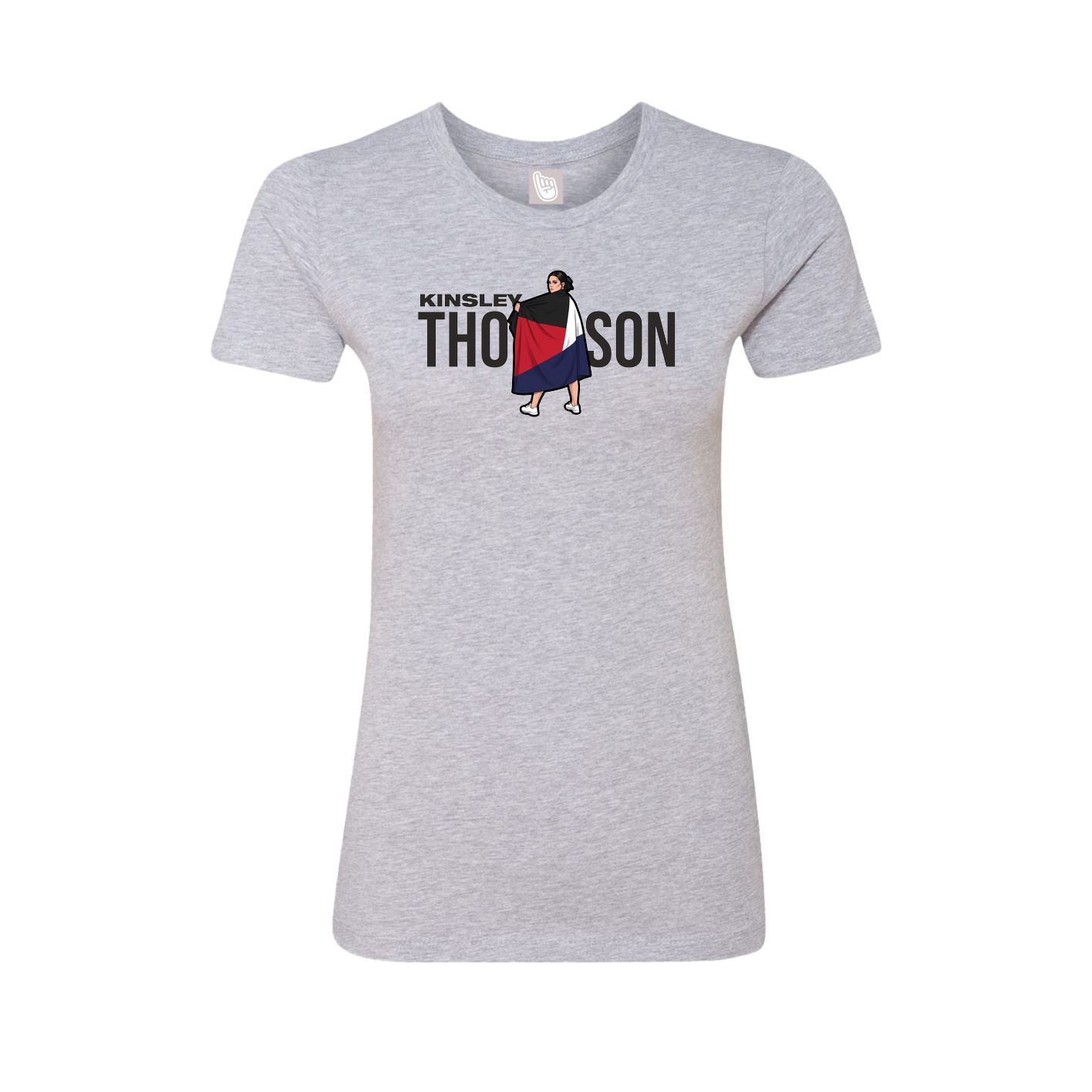 Fitted Women's Tee — Player Name in Grey