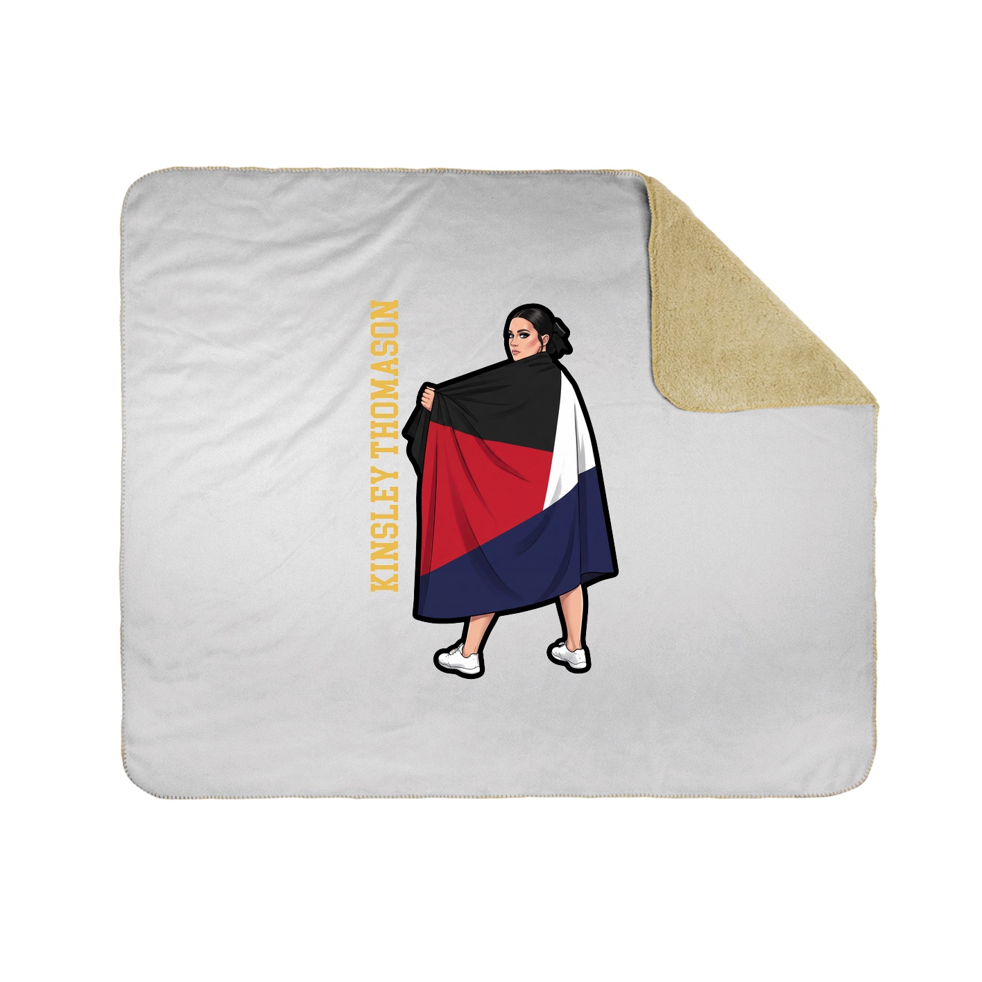 Throw Blanket — Name Vertical in White