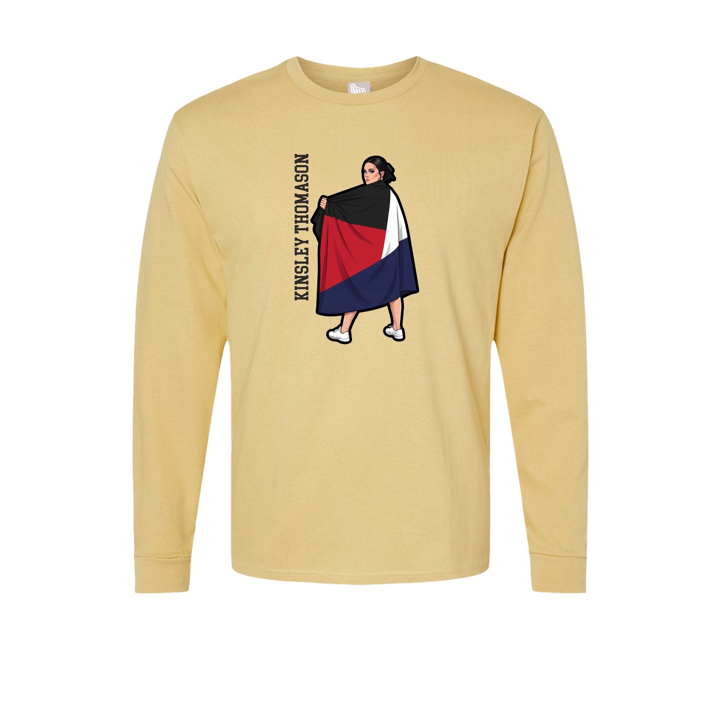 Long Sleeve Tee — Name Vertical in Vegas Gold