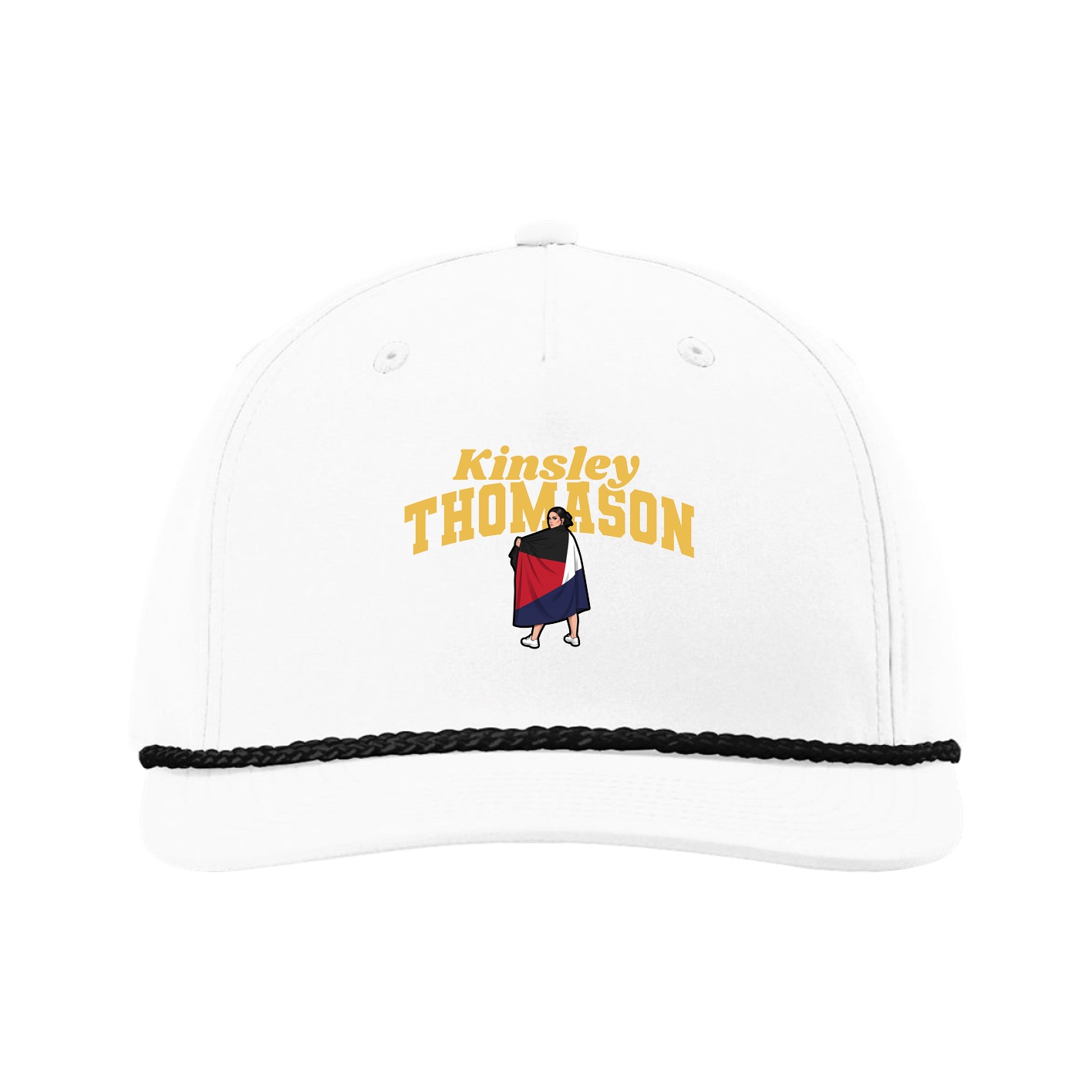 Five-Panel Classic Rope Cap — Signature Arch in White