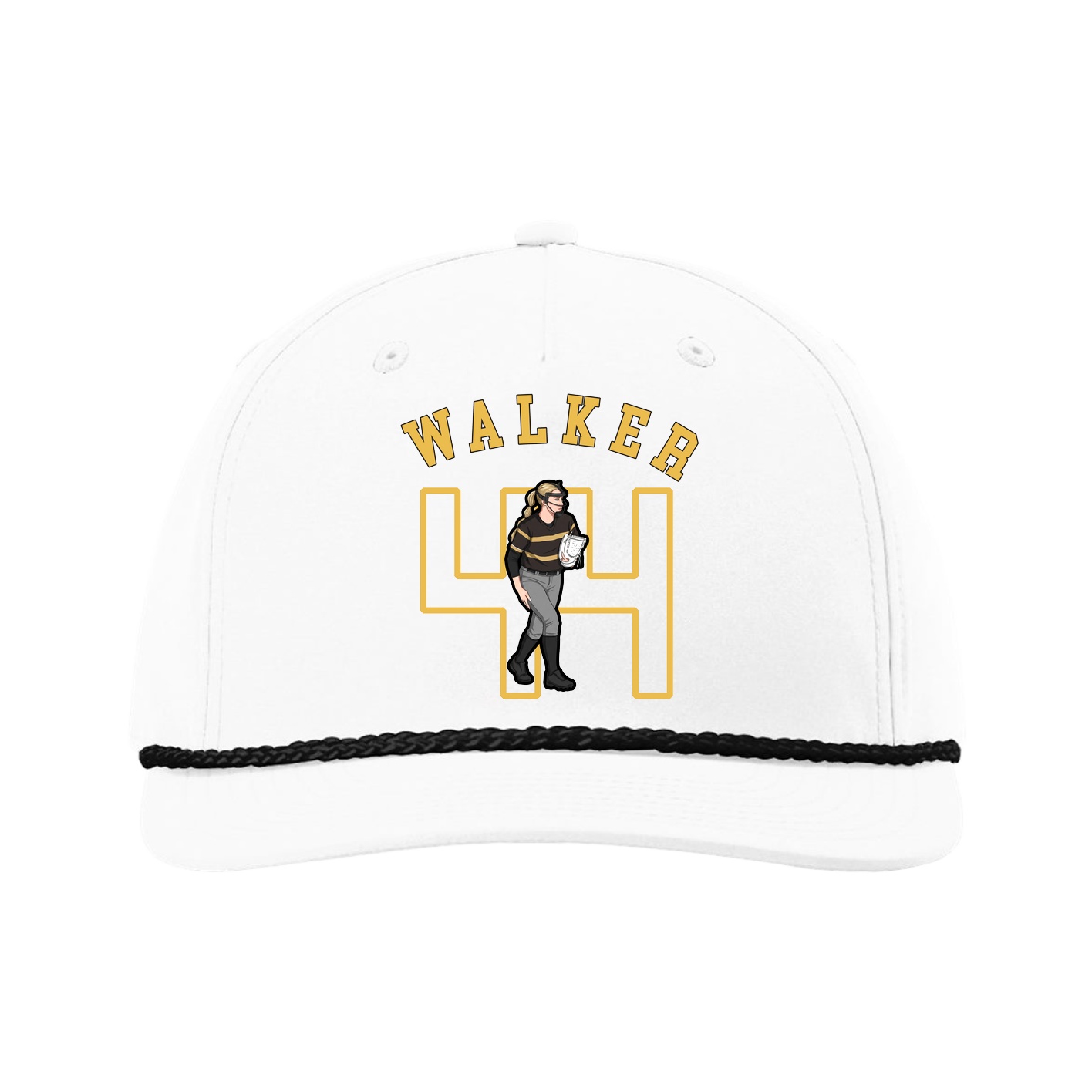 Five-Panel Classic Rope Cap — Shirsey Arch in White