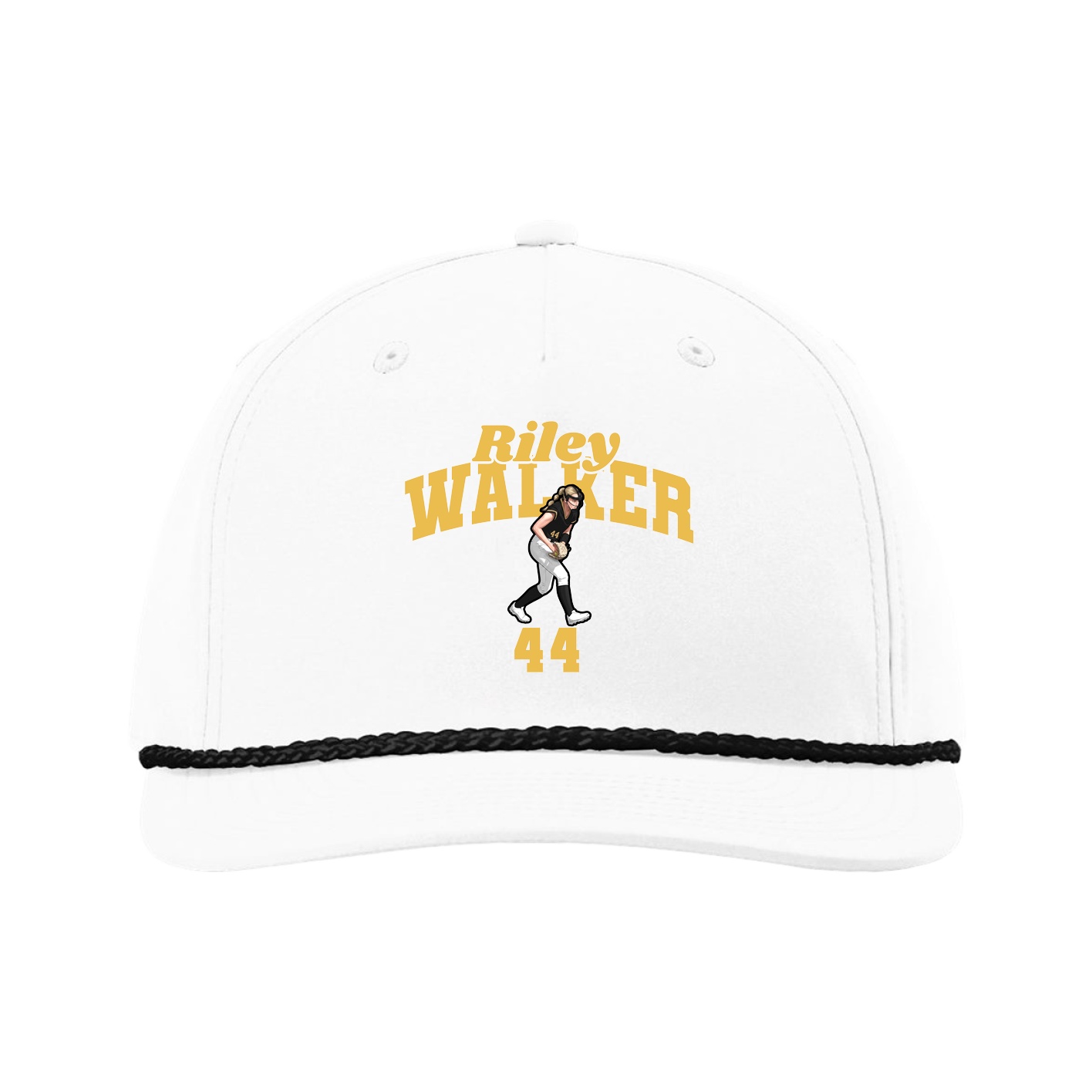 Five-Panel Classic Rope Cap — Signature Arch in White