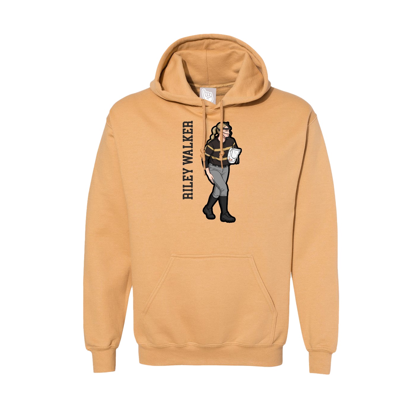 Hoodie — Name Vertical in Vegas Gold