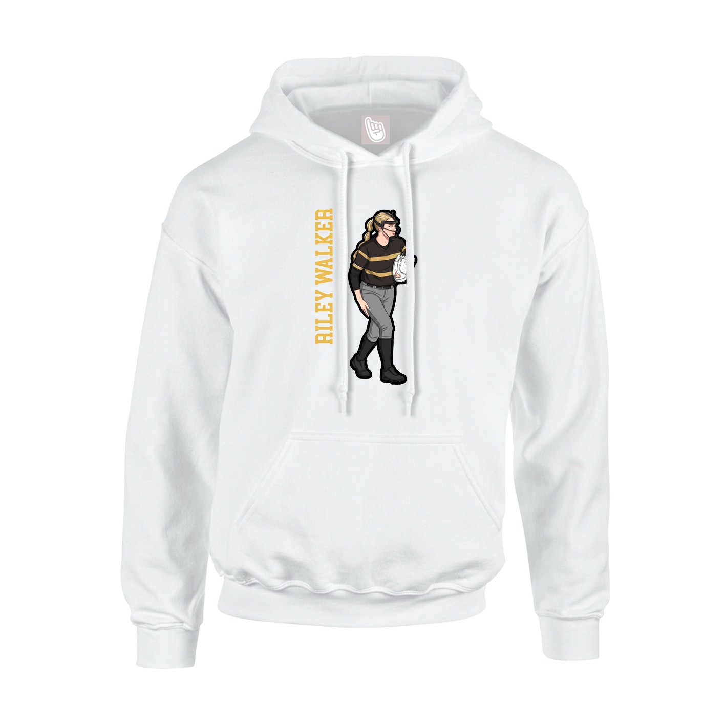 Youth Hoodie — Name Vertical in White