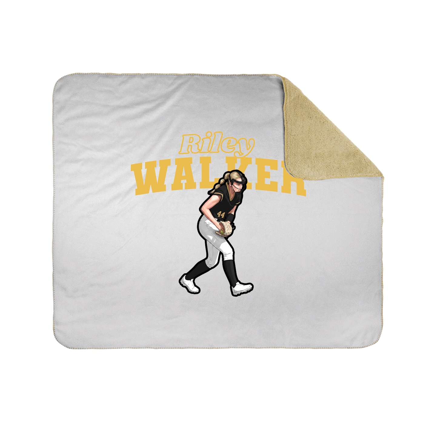 Throw Blanket — Name Arch in White