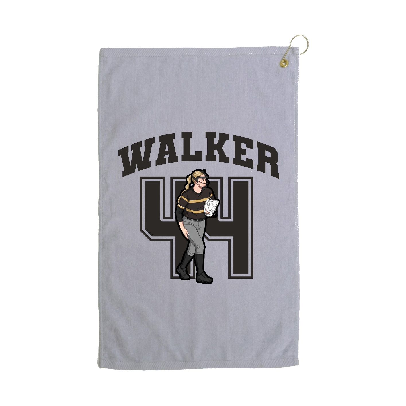 Golf Towel — Number in Grey