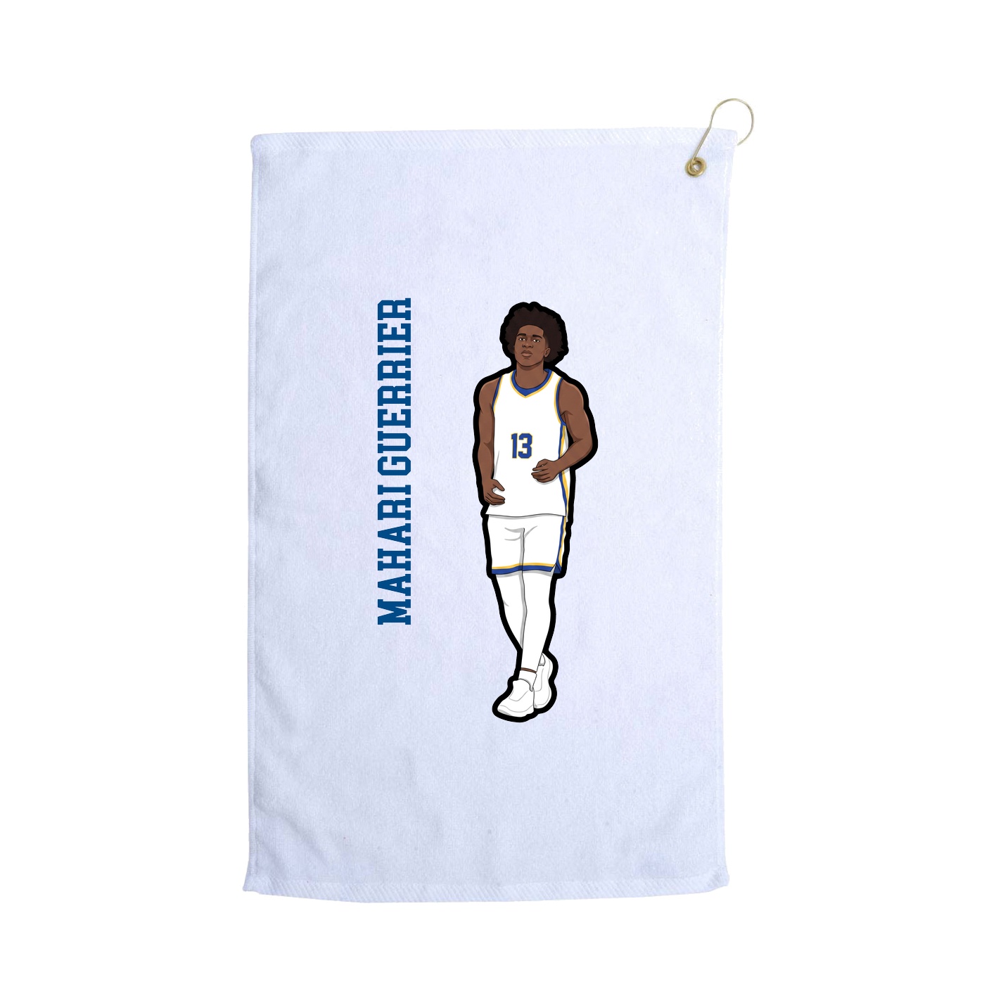 Golf Towel — Name Vertical in White