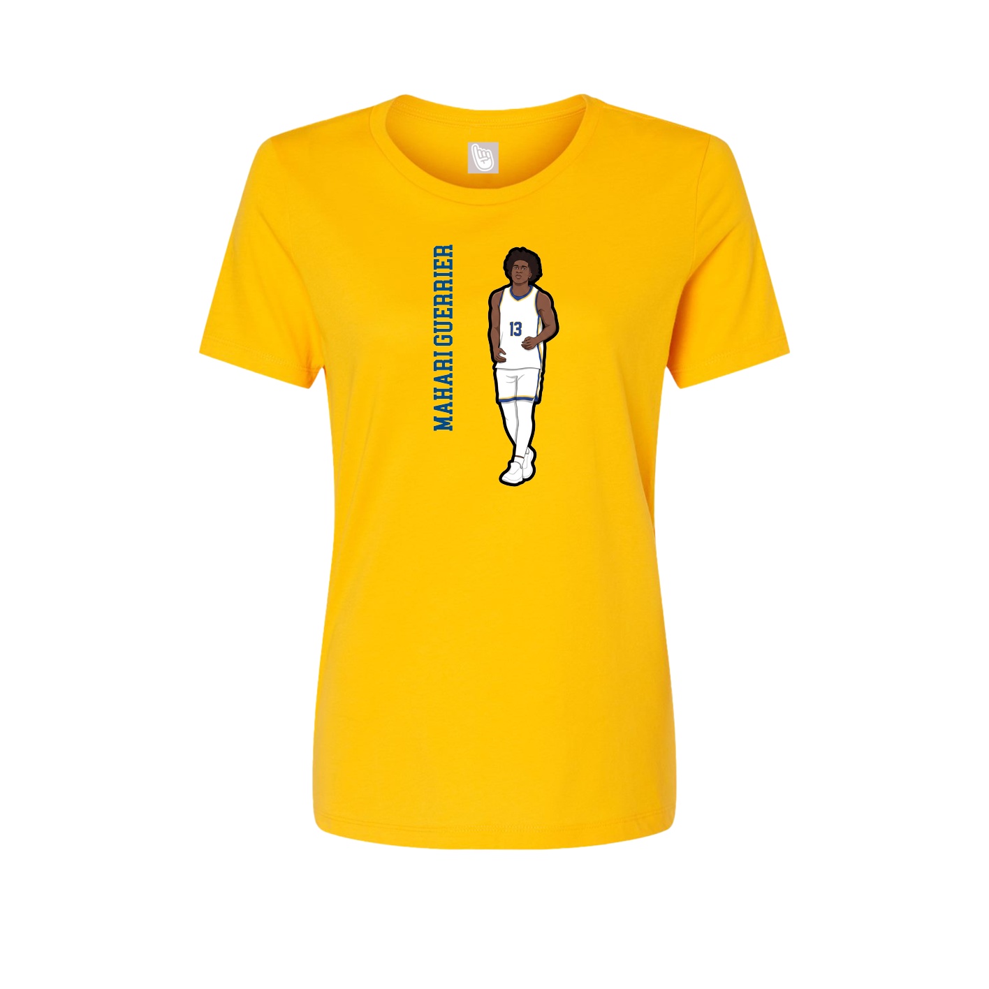 Fitted Women's Tee — Name Vertical in Gold
