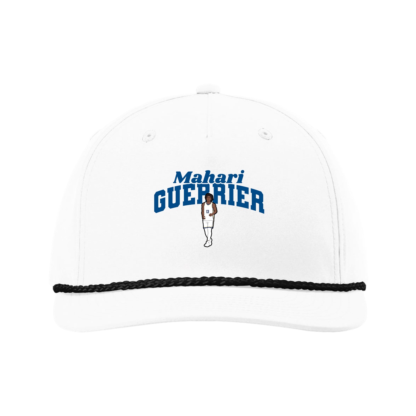 Five-Panel Classic Rope Cap — Signature Arch in White
