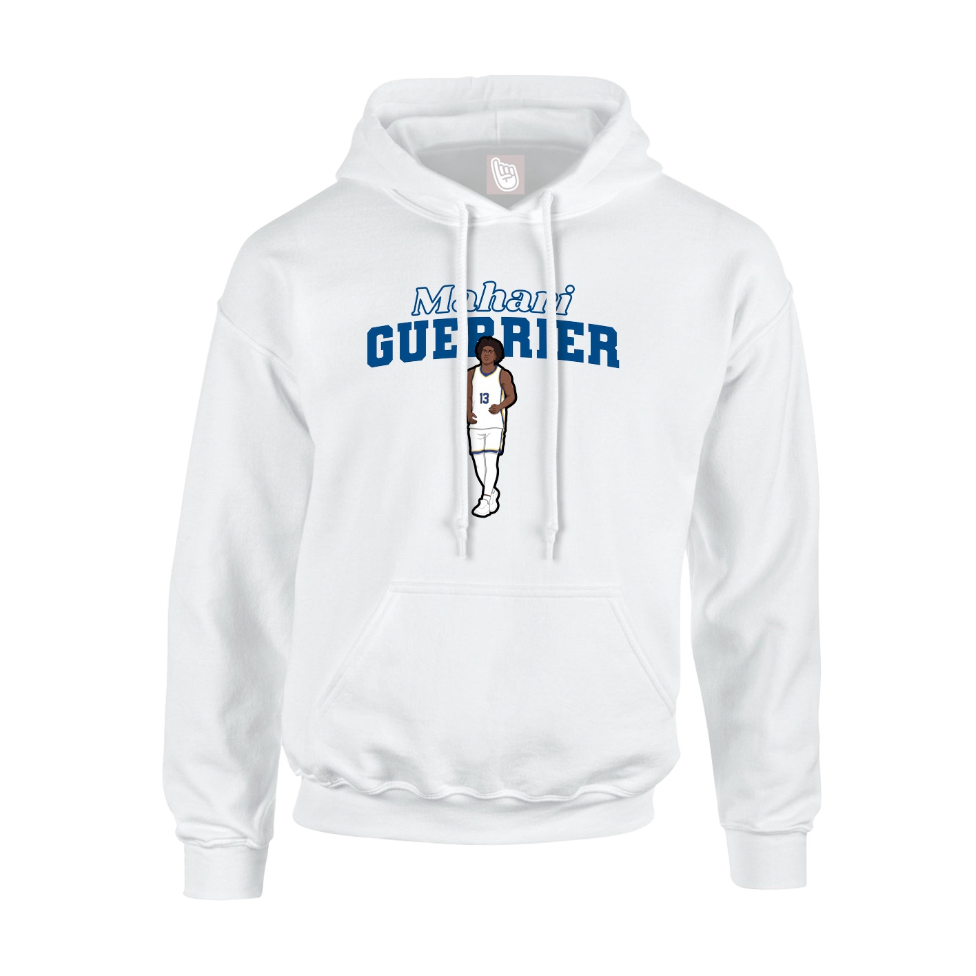 Youth Hoodie — Name Arch in White